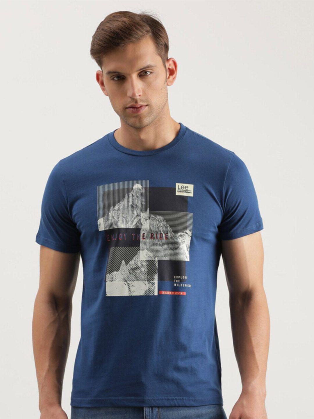 lee graphic printed slim fit cotton t-shirt