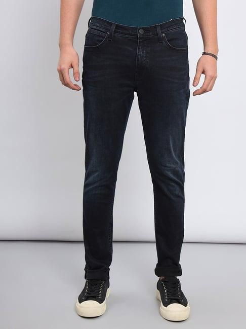 lee indigo cotton skinny fit jeans