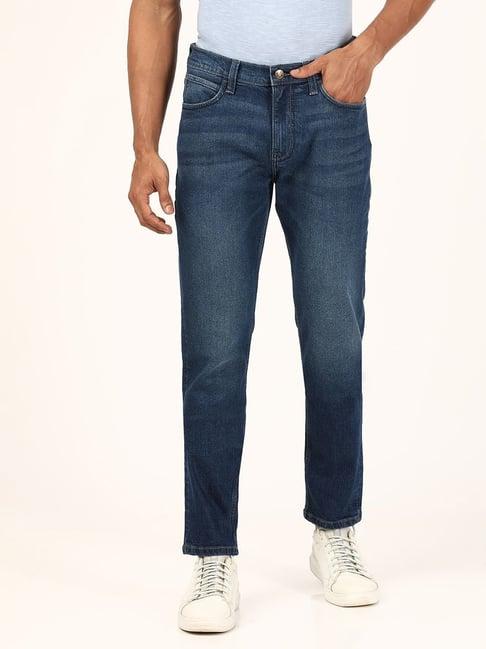 lee indigo cotton skinny fit jeans
