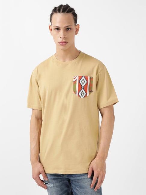 lee khaki comfort fit crew t-shirt