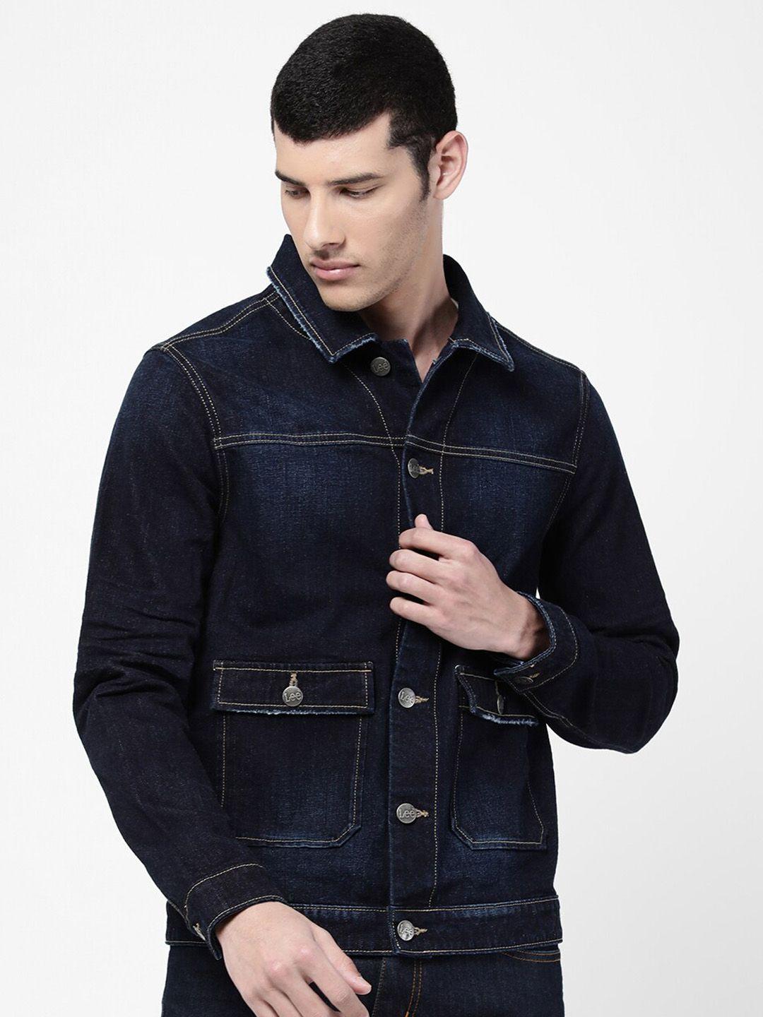 lee men blue denim jacket