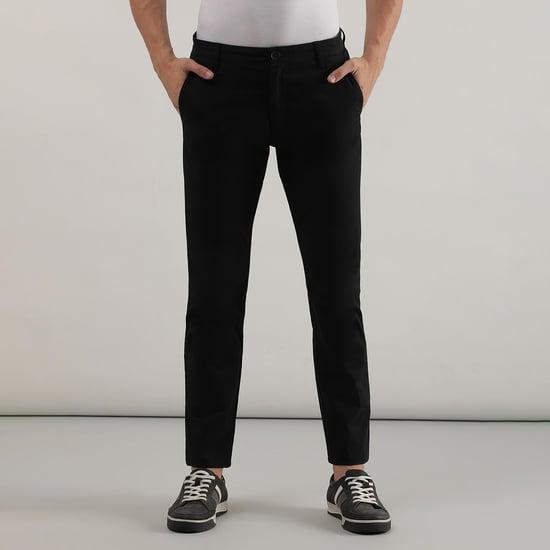 lee men flat front slim fit casual trousers