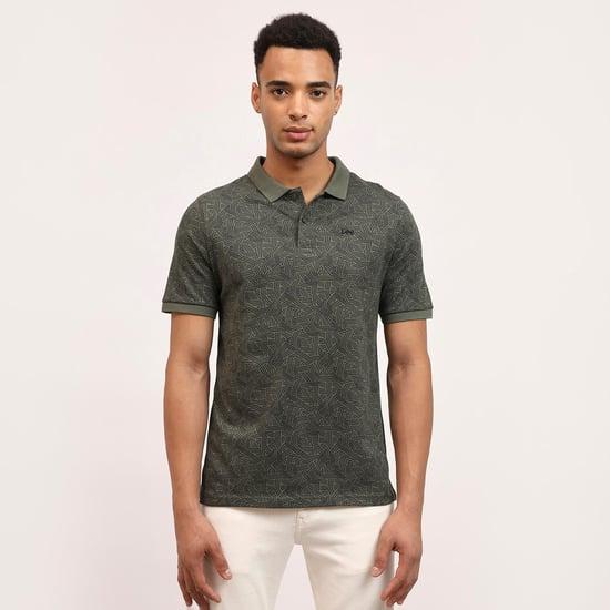 lee men printed slim fit polo t-shirt