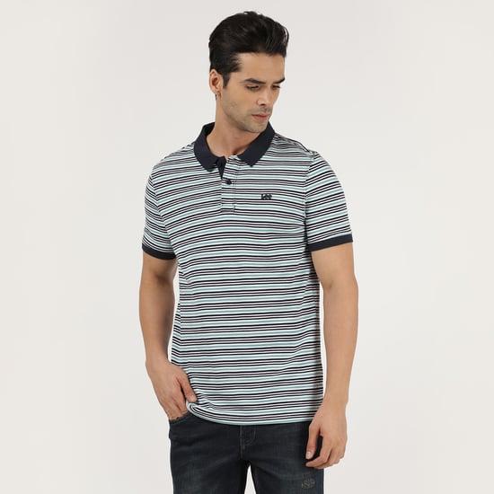 lee men striped regular fit polo t-shirt