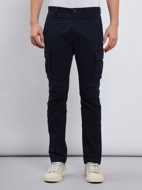 lee navy comfort fit cotton cargos