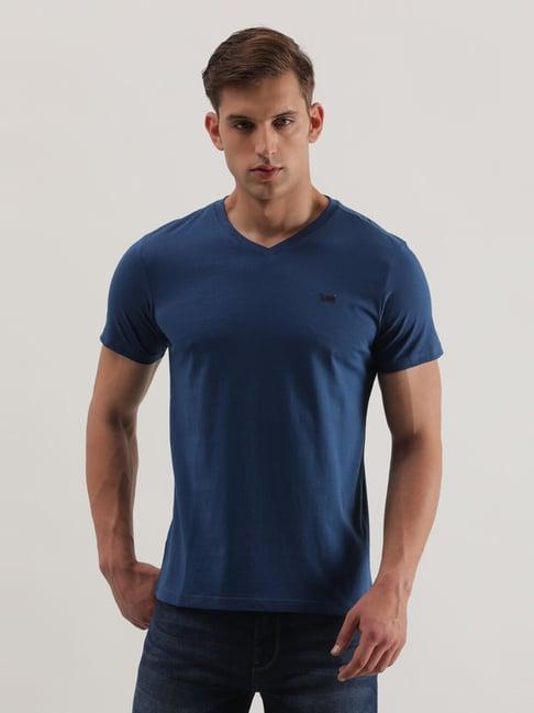 lee navy slim fit v-neck t-shirt