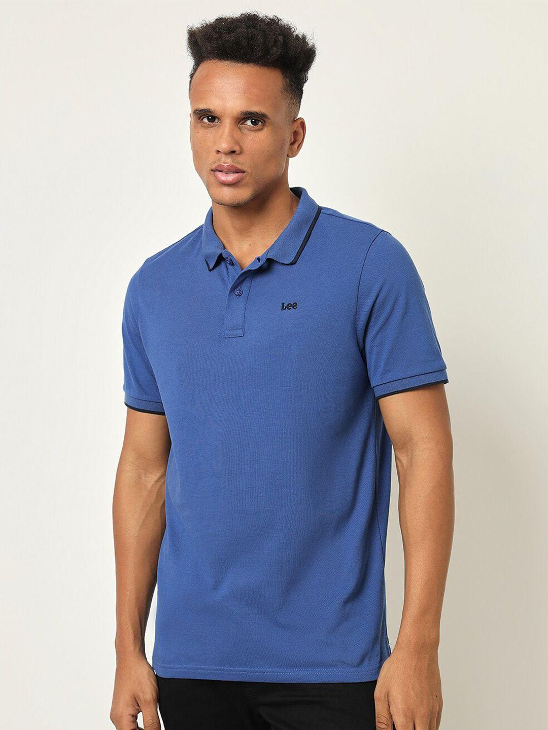 lee polo collar slim fit cotton t-shirt