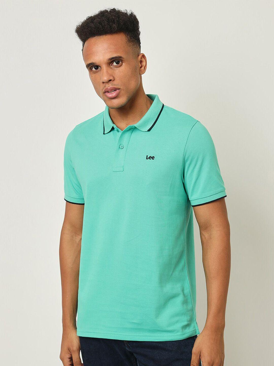 lee polo collar slim fit cotton t-shirt