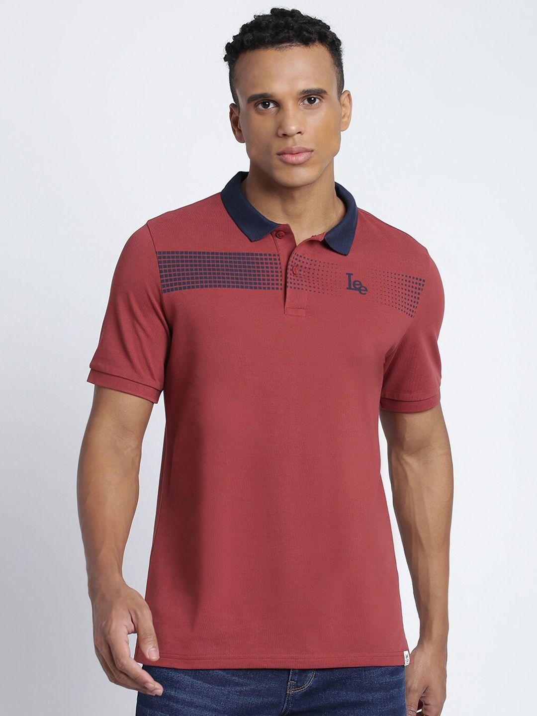 lee polo collar slim fit cotton t-shirt