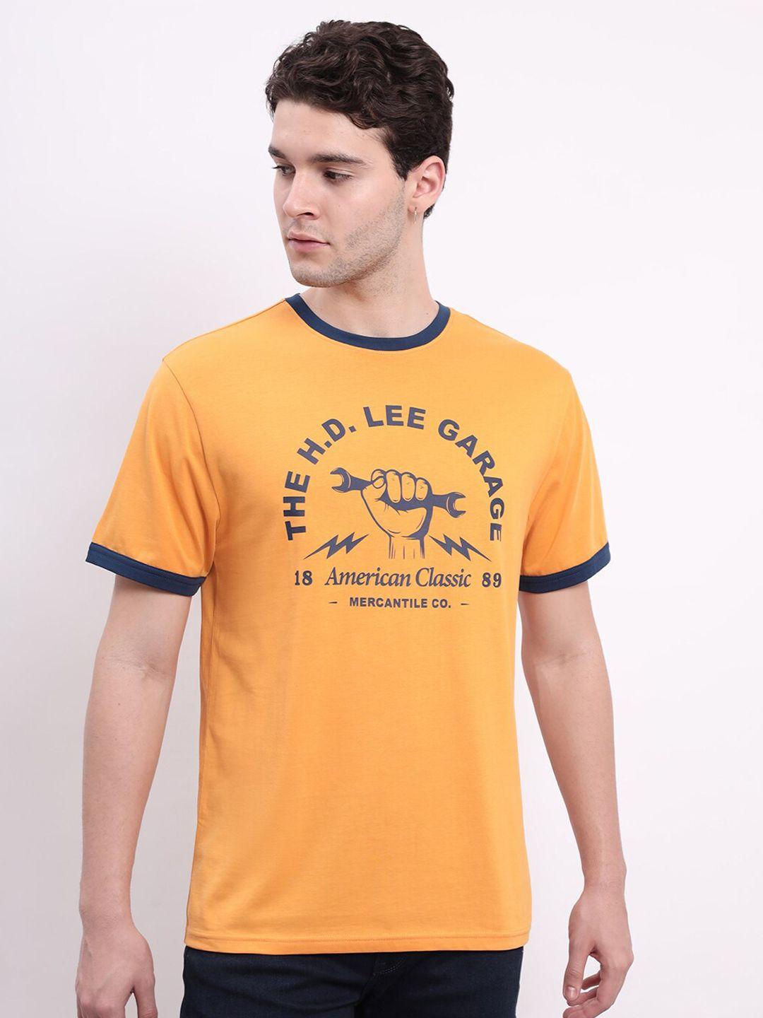 lee printed round neck cotton t-shirt