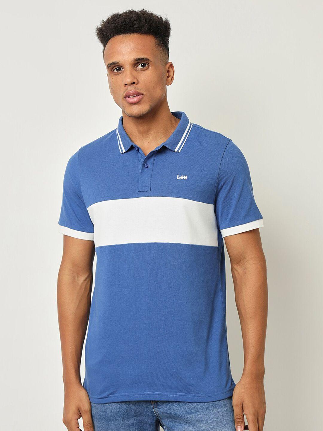 lee striped polo collar slim fit t-shirt
