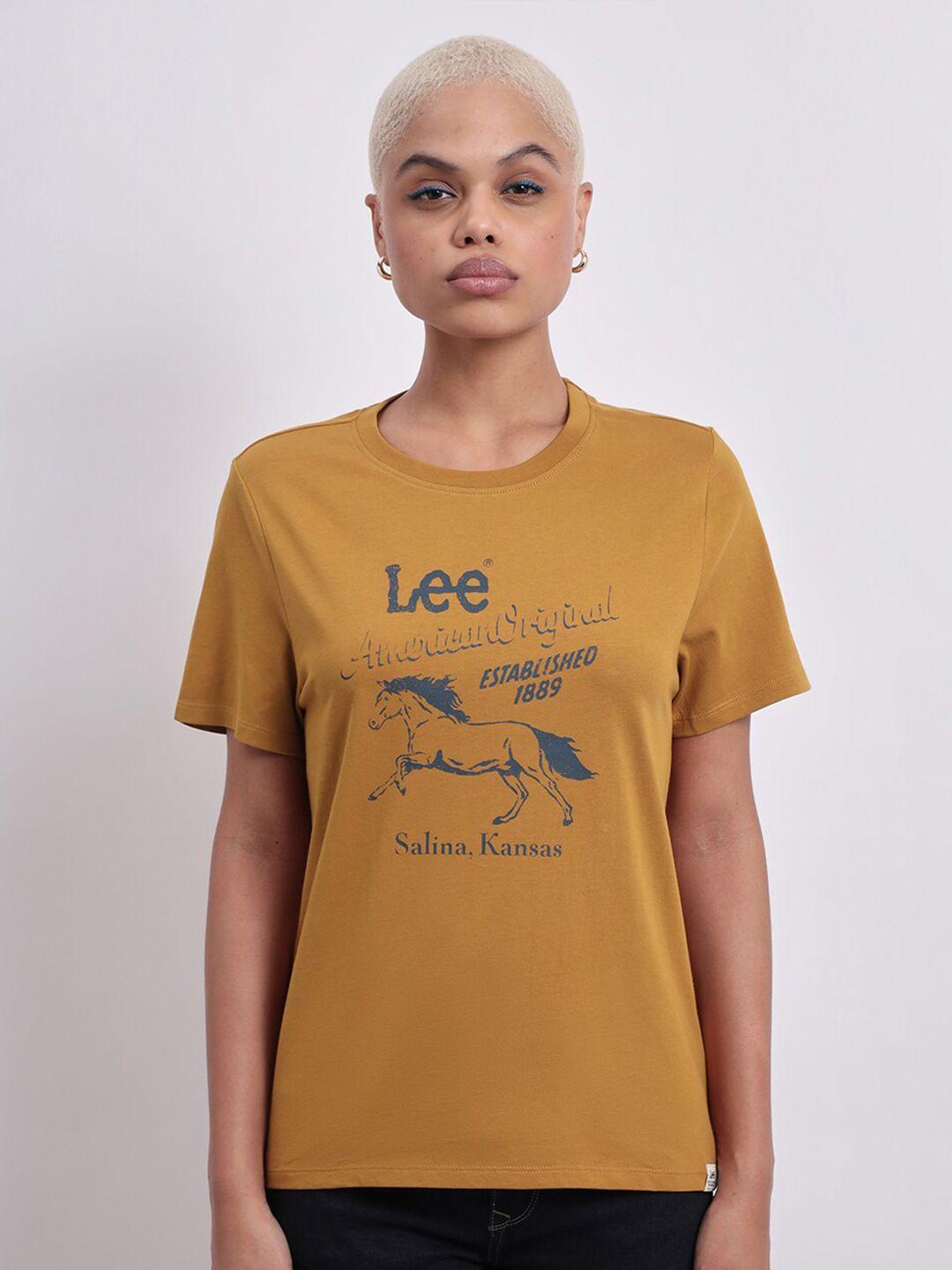 lee women brown t-shirt