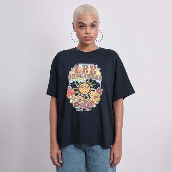 lee women graphic printed oversized t-shirt