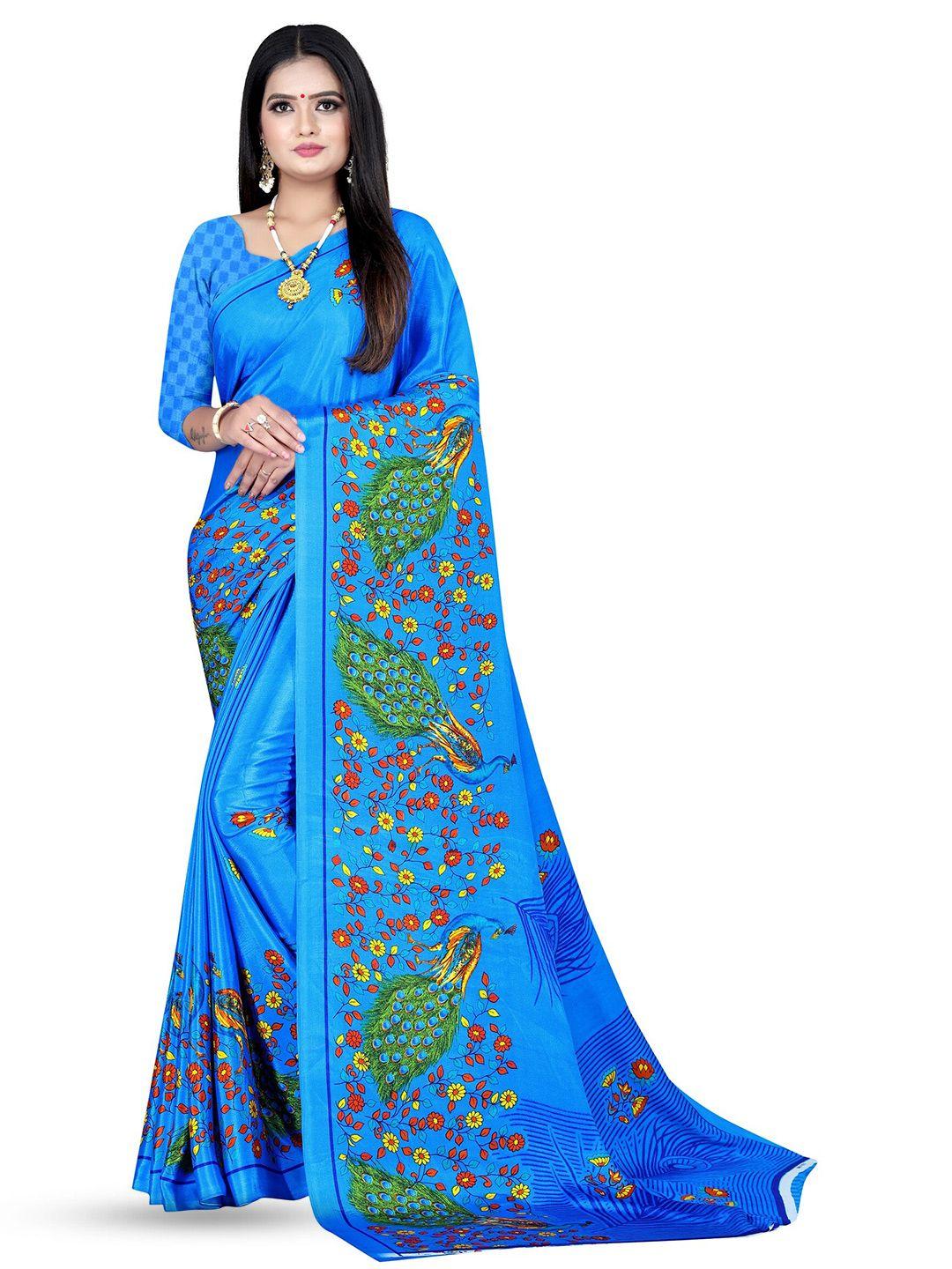 leelavati floral printed embroidered saree