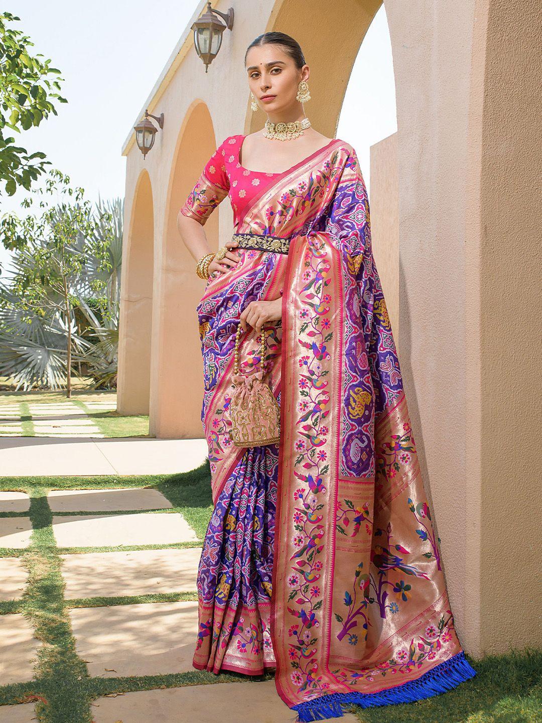 leelipeeri designer ethnic motif woven design zari patola saree