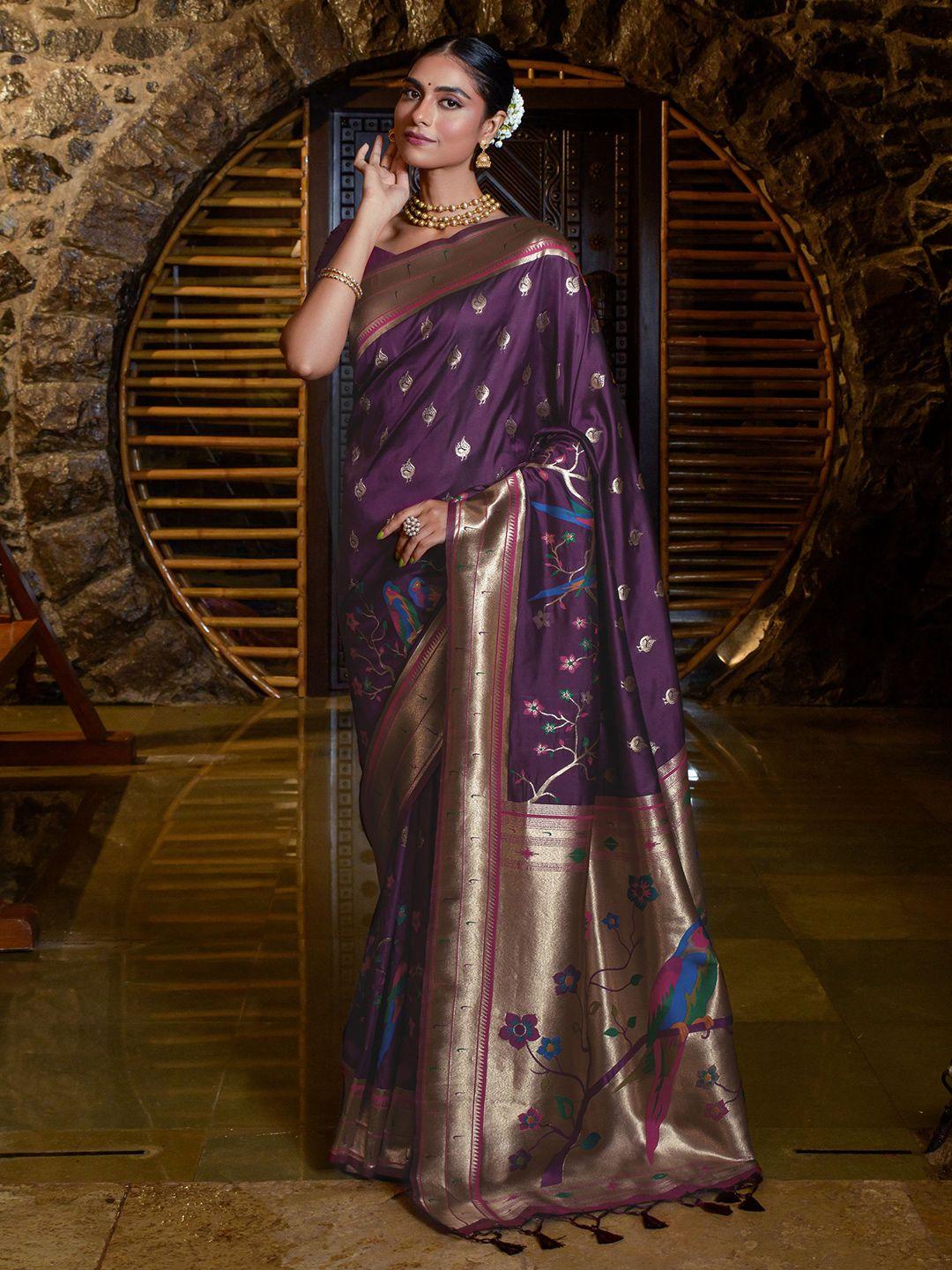 leelipeeri designer ethnic motifs woven design zari detailed paithani saree