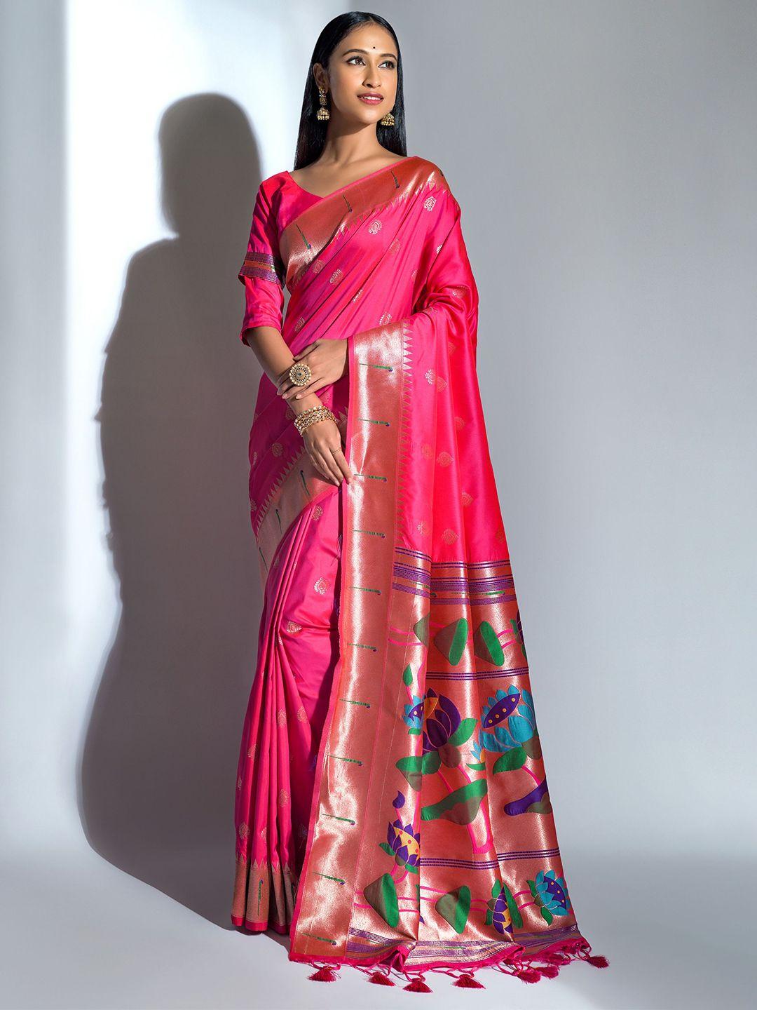 leelipeeri designer ethnic motifs woven design zari paithani saree