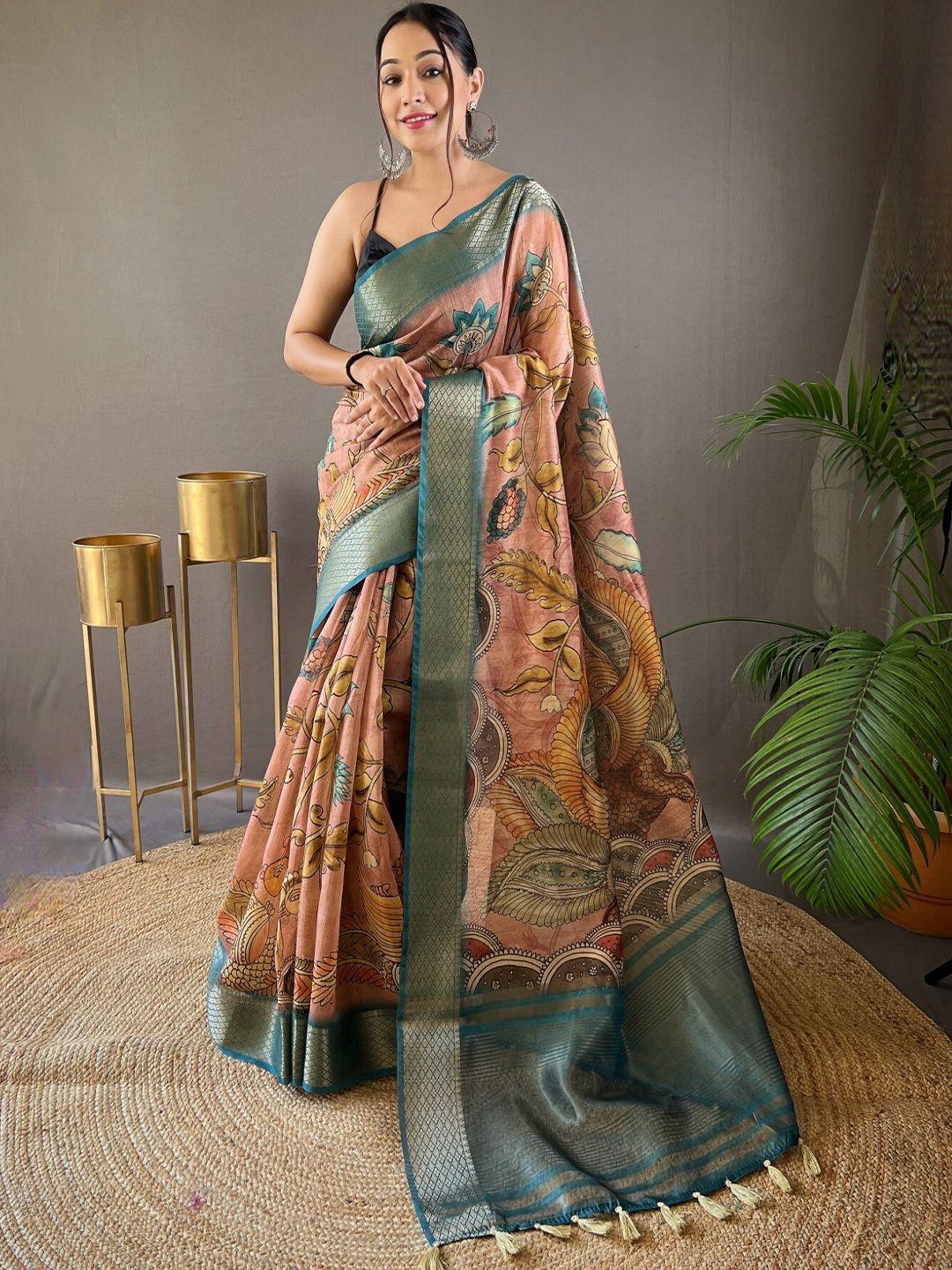 leelipeeri designer kalamkari zari tussar saree