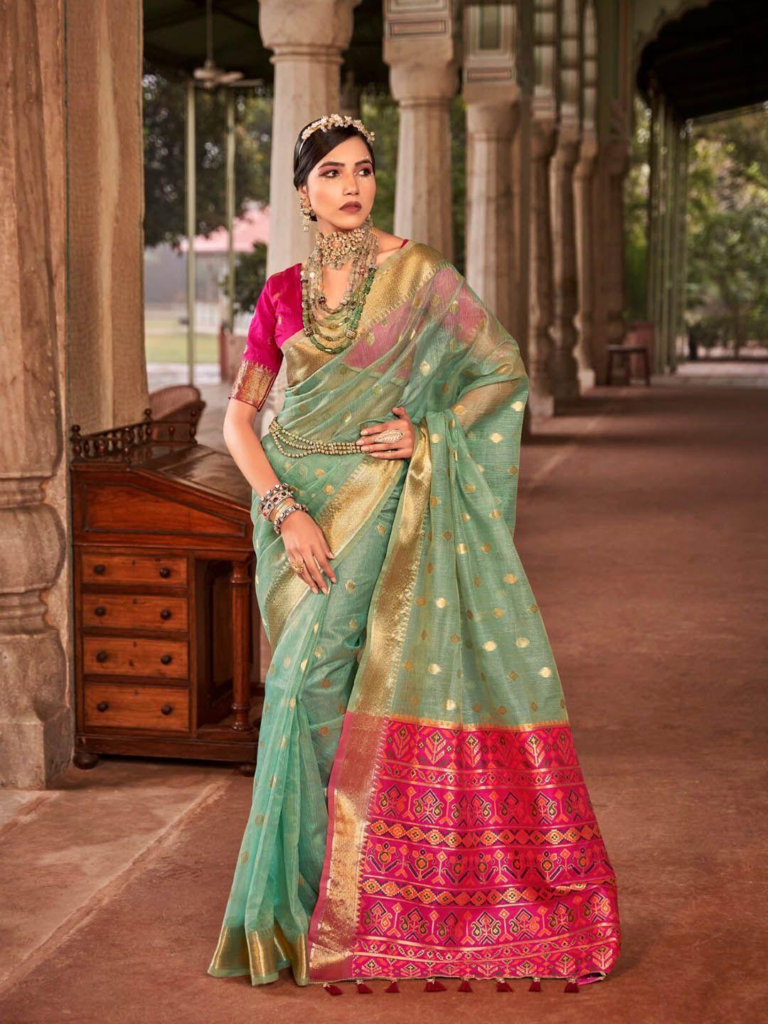 leelipeeri designer woven design zari silk cotton saree