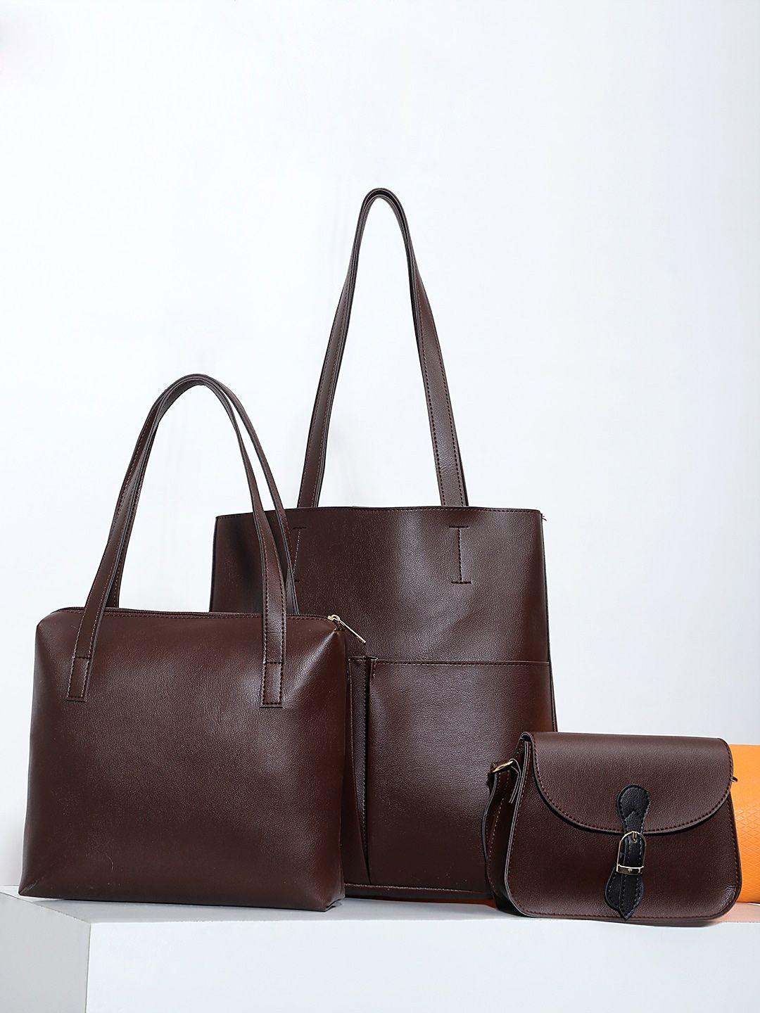 legal bribe set of 3 pu oversized shopper shoulder bag