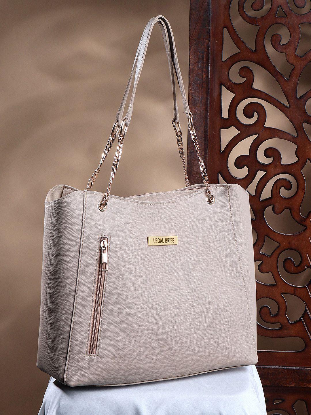 legal bribe beige pu shoulder bag