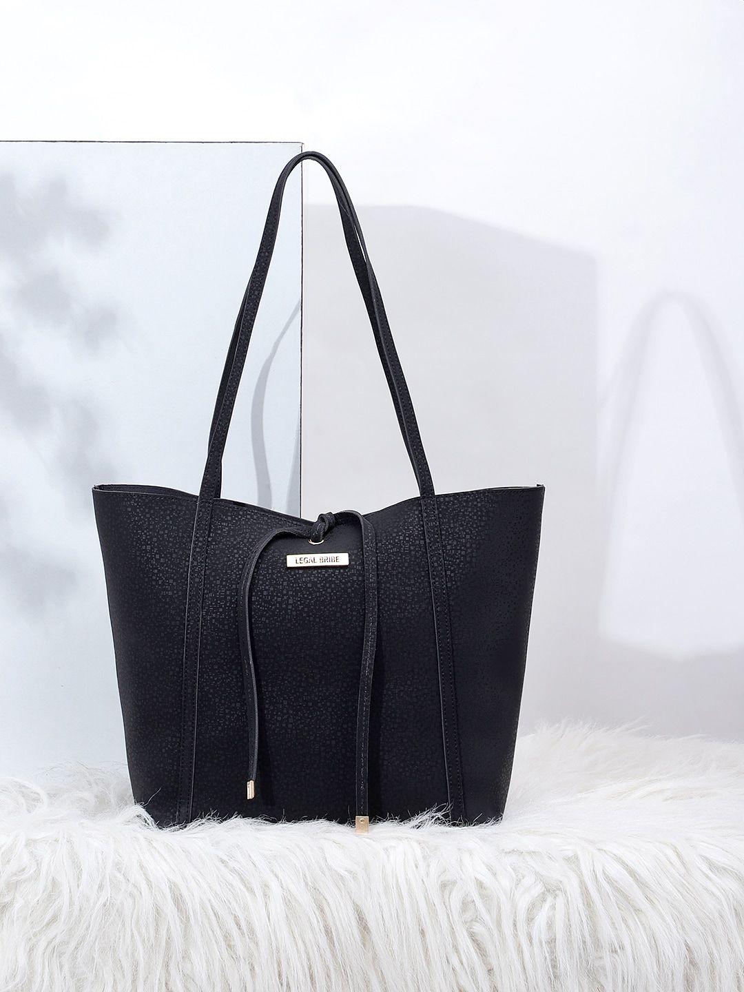 legal bribe women pu oversized shopper tote bag with tasselled