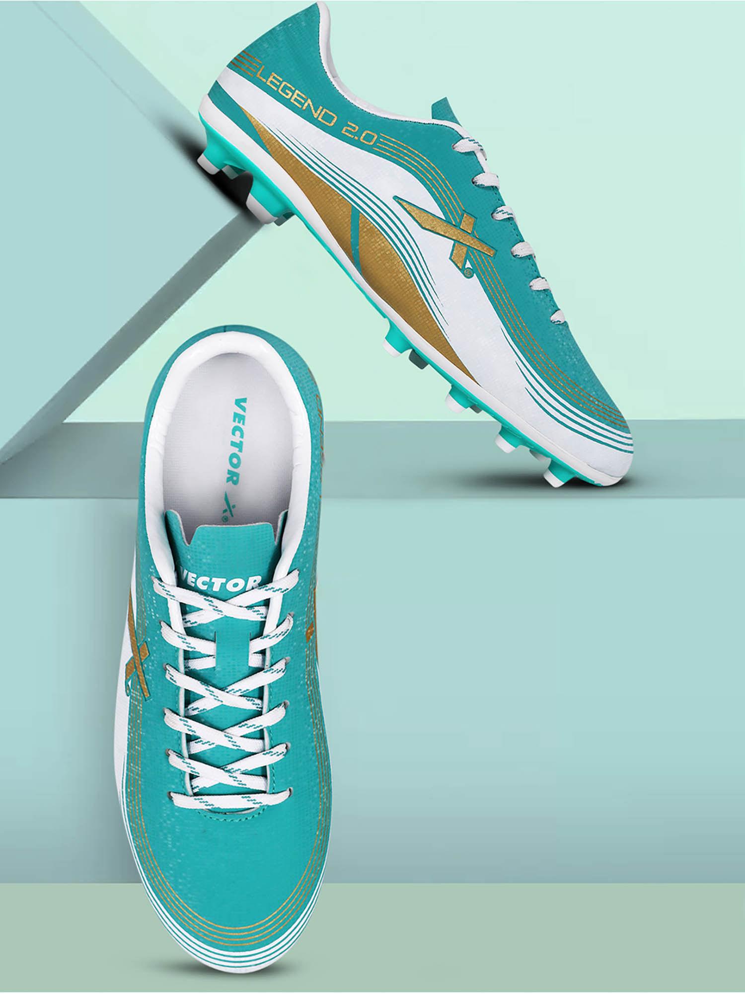 legend 2.0 football shoes/studs sea green & white