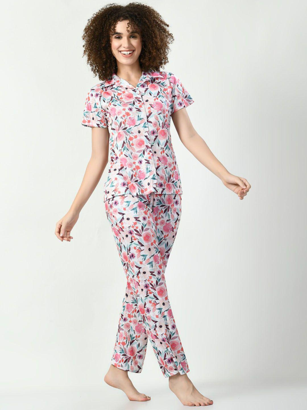 legit-affair-floral-printed-shirt-collar-shirt-&-pyjama