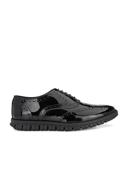 legwork men's black brogue shoes