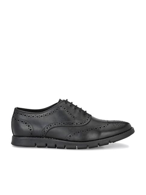 legwork men's black brogue shoes