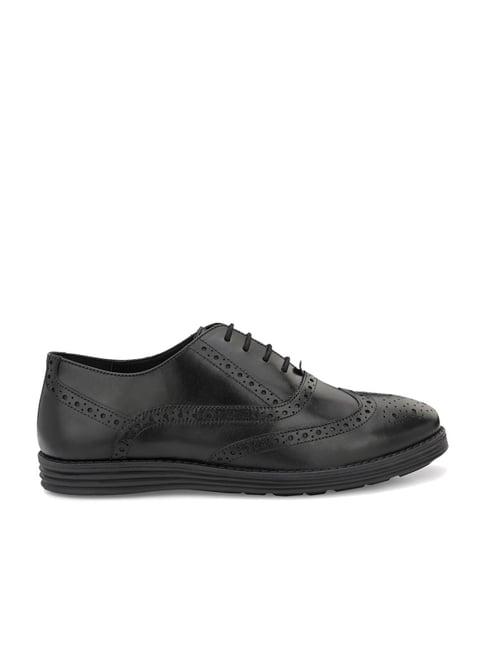 legwork men's black brogue shoes