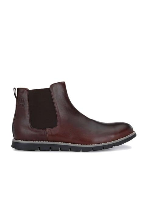 legwork men's maroon chelsea boots