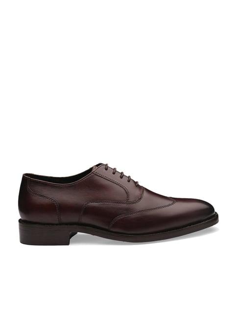 legwork men's maroon oxford shoes