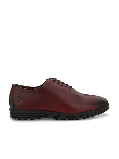legwork men's maroon oxford shoes