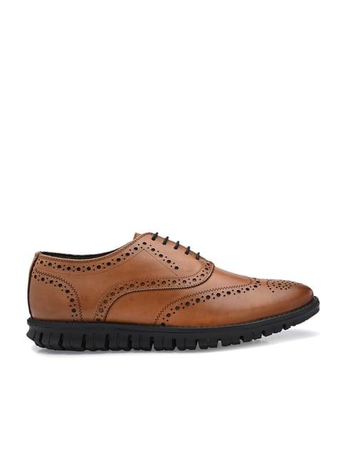 legwork men's tan brogue shoes