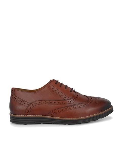 legwork men's tan brogue shoes