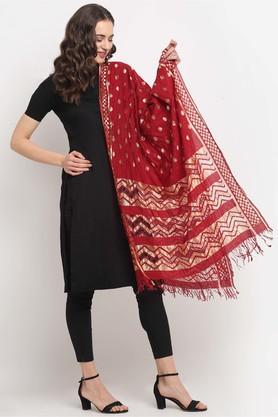leheriya silk blend regular fit womens dupatta - red
