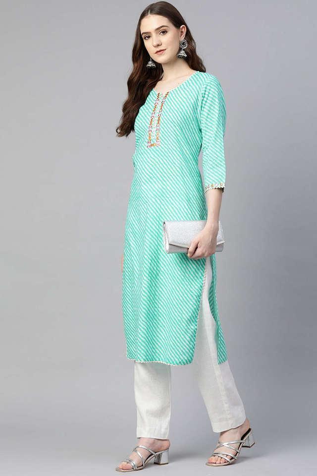 leheriya cotton regular womens kurta