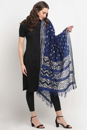leheriya silk blend regular fit womens dupatta - blue