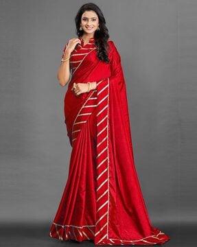 lehriya silk saree with striped border