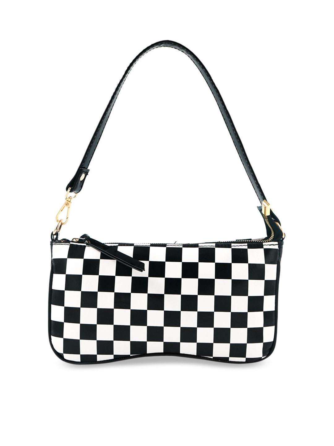 lekhx checked structured handheld bag