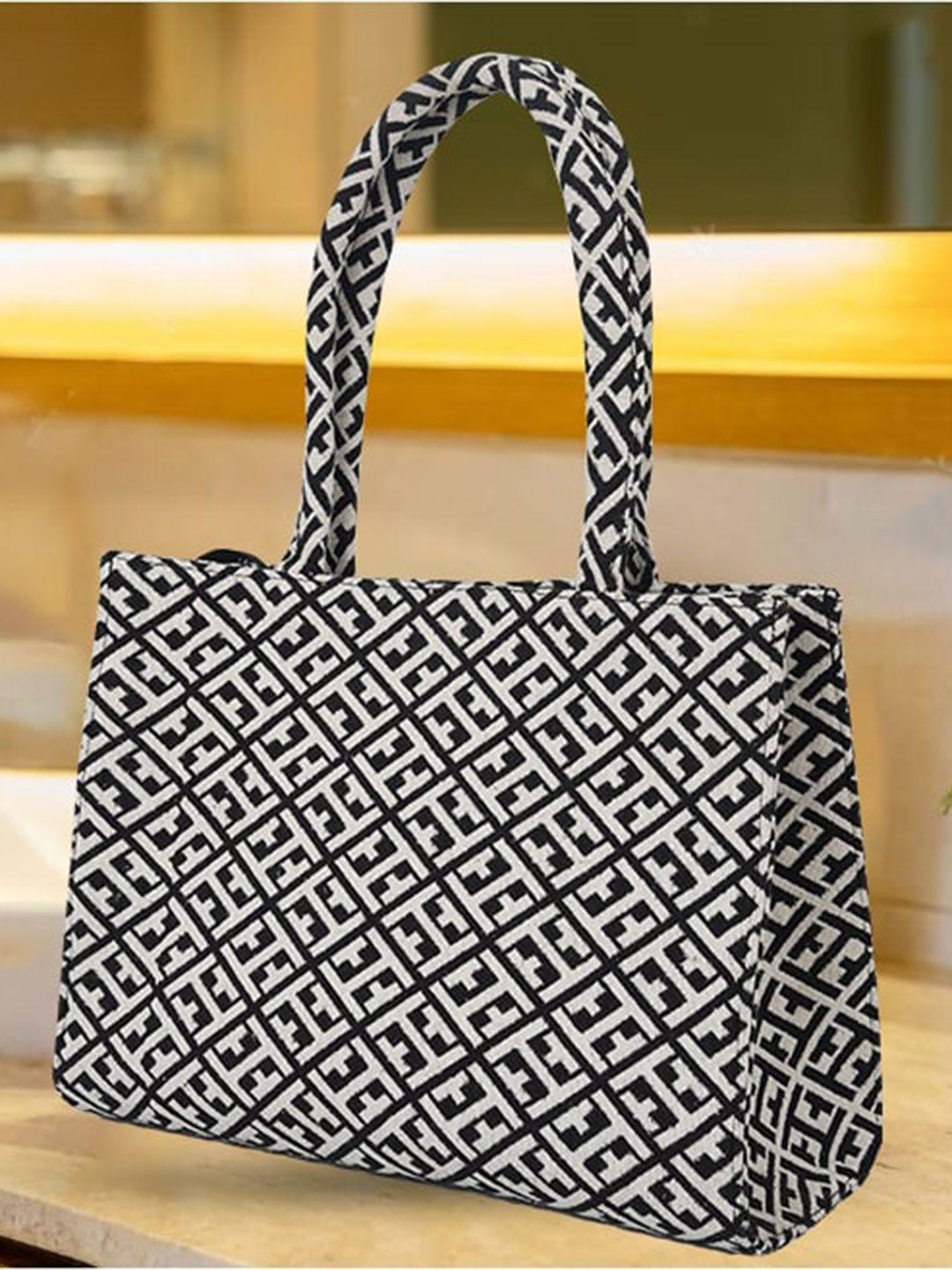 lekhx geometric printed oversized shopper tote bag up to 16 inch