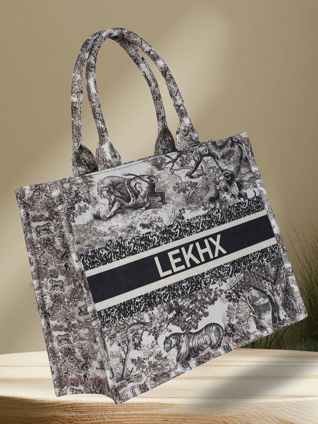 lekhx printed structured handheld bag