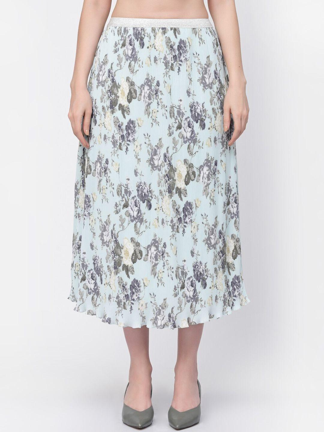 lela women floral pleated skirt