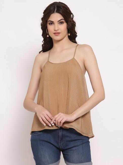 lela beige regular fit top