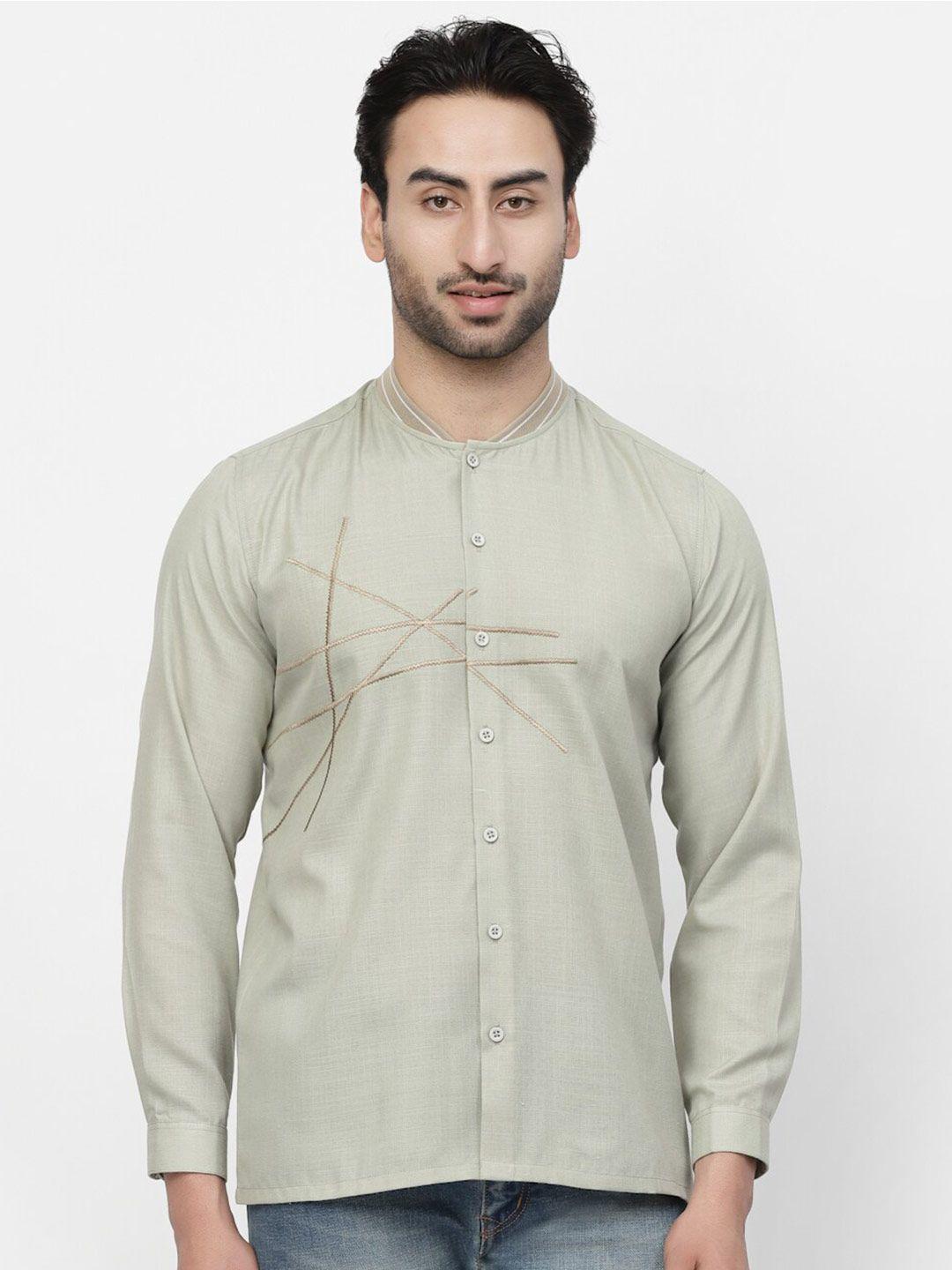 lela mandarin collar linen casual shirt