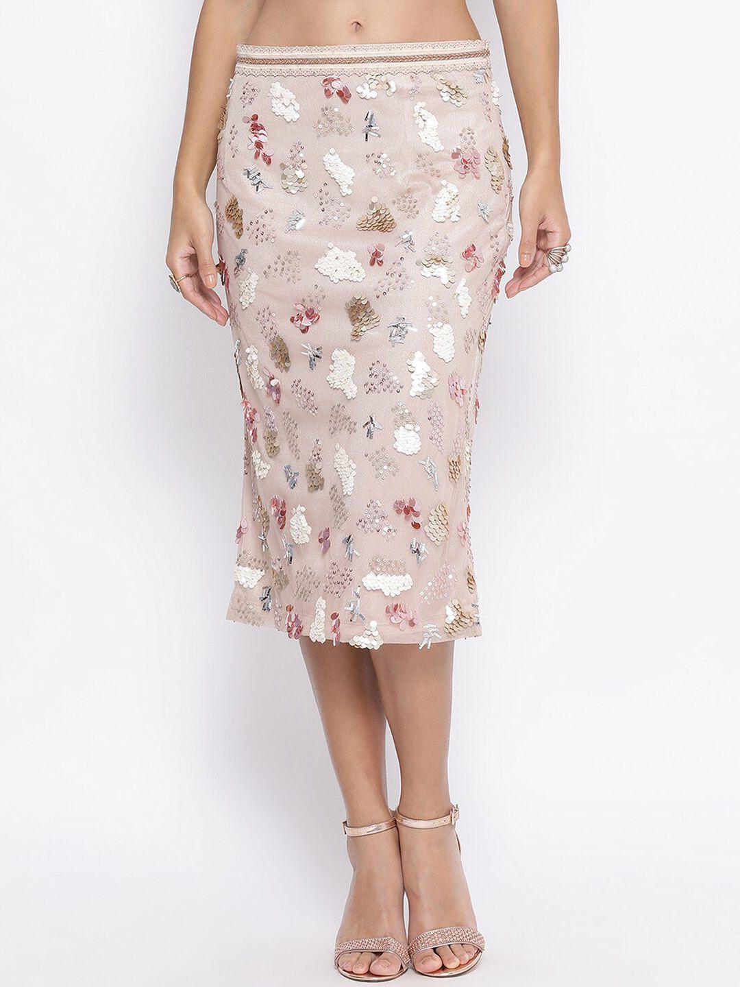 lela pink embellished net skirt