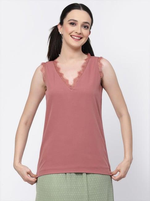 lela pink lace work top