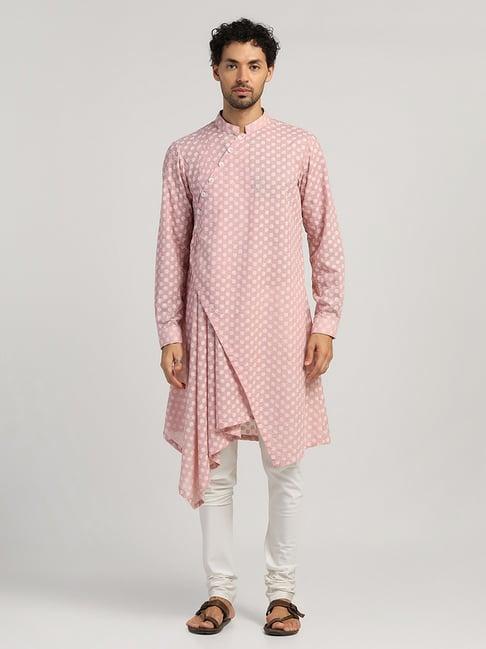 lela pink regular fit embroidered kurta