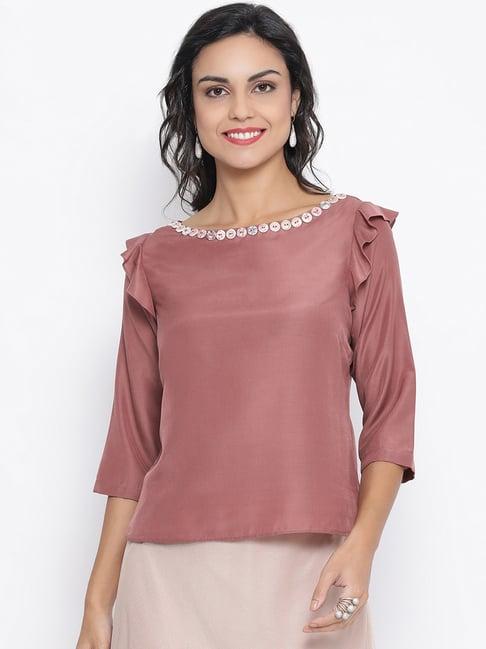 lela rose wood with buttons at neck top